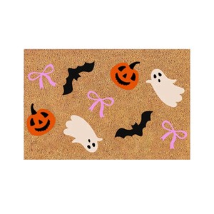 Paillasson d'entrée Cangming Halloween en imitation fibre de coco 18x30 pouces, motif fantôme et chauve-souris, ambiance effrayante - Product Image 5
