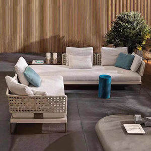 Ensemble <span class=keywords><strong>de</strong></span> canapés en rotin d'extérieur moderne, résistant <span class=keywords><strong>à</strong></span> l'eau et aux UV, pour <span class=keywords><strong>jardin</strong></span>, villa, balcon, cour et appartement - Direct usine - Product Image 4