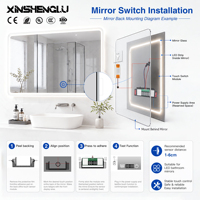 Interruptor Táctil con Memoria CCT y Atenuación LED de Doble Botón para Espejos de Baño Inteligentes, OEM ODM