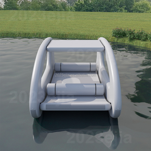Bateau gonflable <span class=keywords><strong>solaire</strong></span> électrique personnalisé et durable, île flottante sociale compacte, bateau lounge aquatique avec abri <span class=keywords><strong>solaire</strong></span> pour l'extérieur - Product Image 1