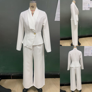 Conjunto de Dos Piezas para <span class=keywords><strong>Mujer</strong></span> J1308, Elegante Traje de Moda con <span class=keywords><strong>Blazer</strong></span> de Manga Larga y Pantalones de Pierna Recta - Product Image 3