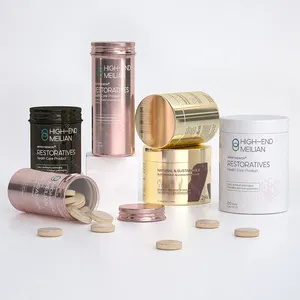 100ml 80ml 120ml metal packing tin for medicine and pills aluminum packaging container tins can for supplement