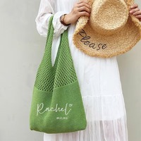 Sac de plage classique brodé à la main avec impression personnalisée pour femmes, cadeau promotionnel, textile rectangulaire