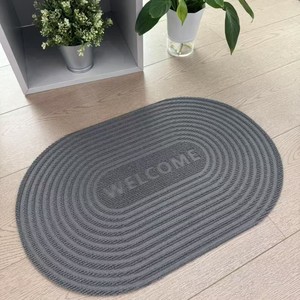 Novelty Shape Striped Door Mat Medium Thickness Non Slip <b>Rubber</b> Backing Home Use Modern Style Polypropylene Loop Pile Spot Clean - Product Image 3