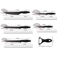 Ensemble de couteaux de cuisine en acier inoxydable à lame dentelée pour gaucher, manches en plastique, six pièces, pour usage domestique