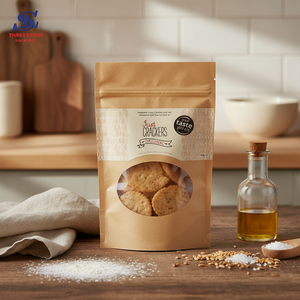 ورق كرافت مايلر من ورق الكرافت مع نافذة ، ورق كرافت بسحاب يقف فوق التعبئة والتغليف - Product Image 2