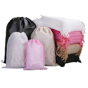 Sacs cadeaux en non-tissé avec cordon de serrage 45x55cm, en gros, réutilisables, avec logo personnalisé pour mariage, fête, Noël - Product Image 1