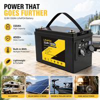 Baterai Lithium Iron Phosphate Lifepo4 12V 150Ah Tahan Lama 5000 Siklus Deep Cycle untuk Penyimpanan Energi Surya Rumah dan Pasokan Daya Kelautan