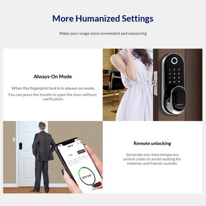 Serrure électronique sans clé à empreinte digitale de remplacement pour porte intérieure en bois ou porte de bureau en acier inoxydable - Product Image 5