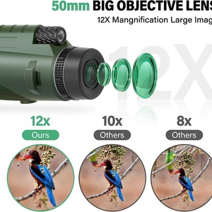SUNCORE 10X42 Monocular Telescope Green Lens Fmc Coating Outdoor Birdwatching With Phone Mount - Product Image 3