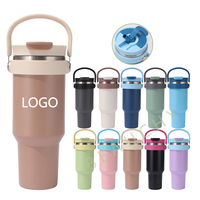 Beauchy Personnalisé Étudiant Flip Straw Tumbler En Gros En Vrac Isolé Sous Vide 1200ml Flip Straw Tumbler Avec Poignée