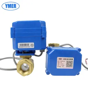 Low price two way 3/4inch mini thread brass motorized ball valve with 24v 220v actuator for water pipe