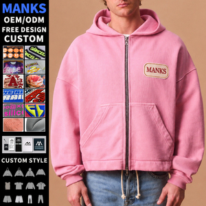 Sweat-shirts à capuche pour hommes de haute qualité, style streetwear, coupe ample, double fermeture éclair, design personnalisé, sweat-shirt épais pour hommes - Product Image 1