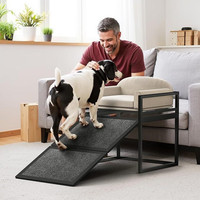 Bewegliche Haustiertreppe mit Klappbarem Design, Atmungsaktiv und Verschleißfest, Sofa-Bett-Zusatz für Kleine Hunde und Katzen, Erhöhter Bettaufstieg