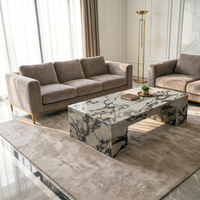 Table basse en marbre Calacatta de style moderne et luxueux, forme cube, pour la décoration de la maison, salon, hôtel, bar, café
