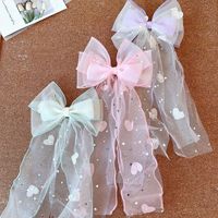 Barrettes tendance pour petites filles, style féerique, en tulle doux double couche, bord ondulé, 5 cm, pour les jeux en extérieur, style japonais et coréen, faites à la main