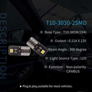 Nhà Máy Siêu Sáng Xe W5w <span class=keywords><strong>T10</strong></span> <span class=keywords><strong>LED</strong></span> Ánh Sáng Bóng Đèn 194 168 2835 <span class=keywords><strong>2smd</strong></span> 12V Trắng Tự Động <span class=keywords><strong>T10</strong></span> <span class=keywords><strong>LED</strong></span> Nhấp Nháy Nội Thất Giải Phóng Mặt Bằng Đèn - Product Image 5