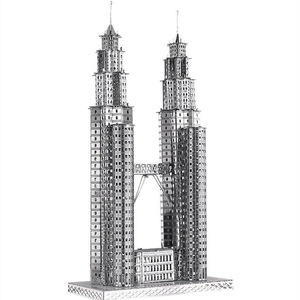 Torres Gêmeas DIY Handmade 3D Metal Puzzle Adulto Tridimensional Modelo Assembleia Puzzle <span class=keywords><strong>Toy</strong></span> Alta - Product Image 1