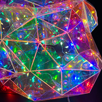 Figurine de poule LED lumineuse en PET écologique, irisée, alimentée par USB, thème ferme, poule de Pâques pour décoration moderne