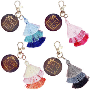 <span class=keywords><strong>Porte</strong></span>-clés Mama <span class=keywords><strong>en</strong></span> bois et métal, <span class=keywords><strong>macramé</strong></span> bohème tressé <span class=keywords><strong>arc</strong></span>-<span class=keywords><strong>en</strong></span>-<span class=keywords><strong>ciel</strong></span> avec pompon, cadeau souvenir durable - Product Image 2