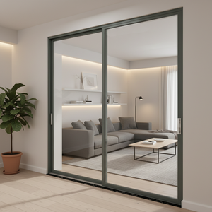 GELLJA <span class=keywords><strong>Prix</strong></span> de gros Porte <span class=keywords><strong>coulissante</strong></span> en aluminium à <span class=keywords><strong>double</strong></span> <span class=keywords><strong>vitrage</strong></span> avec cadre en aluminium thermolaqué au design moderne pour fenêtre en <span class=keywords><strong>baie</strong></span> - Product Image 2