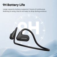 Headset Nirkabel OEM Custom Open Ear IP65 Konduksi Tulang, Headphone Lari dengan Neckband, Earphone Bluetooth