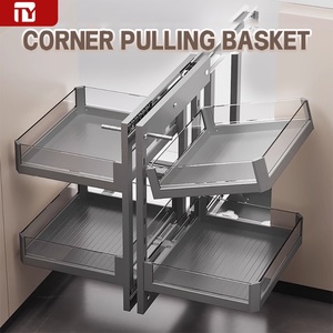 Soft Close Magic Corner <b>Kitchen</b> Cabinet Organizer <b>Pull</b> <b>Out</b> <b>Basket</b> Blind Corner Storage Drawer for L-Shape <b>Kitchen</b> Cabinet - Product Image 1