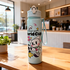 Cartoon 2026 <strong>Football</strong> 750ml Plastic <strong>Water</strong> <strong>Bottle</strong> with Strap Kids' Back to School <strong>Water</strong> Cup with Straw - Product Image 5