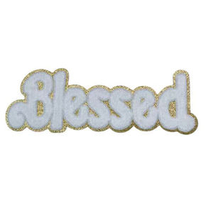 Parche de Chenilla Grande Termoadhesivo con Diseño de Logotipo Colorido, Bordado de Toalla Suave, Letras 3D Precortadas de Fe Religiosa Bendecida, Personalizado - Product Image 3