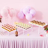 Support de 3 pièces pour cupcake, présentoir de table à dessert en acrylique blanc avec pieds de support en fer pour décoration de bar à bonbons d'anniversaire