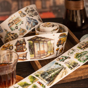 1 rouleau/pièce Ruban adhésif Car Street View Series Car Landscape Handbooks DIY Material Recycling Sticker 6 Models - Product Image 3