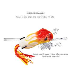 เหยื่อปลอมแบบ Popper Frog ขนาด 6.5 ซม. น้ำหนัก 14 กรัม ตัวยางกลวง พร้อมช้อน 2 ชิ้น สำหรับตกปลาแบส ปลากะพง ปลาหางกระรอกในน้ำจืด - Product Image 4