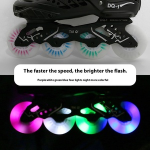 Patins à Roues Alignées et Patins à <span class=keywords><strong>Glace</strong></span> en Carbone, Frein Plat 90A, Roues Lumineuses Résistantes à l'Usure - Product Image 3