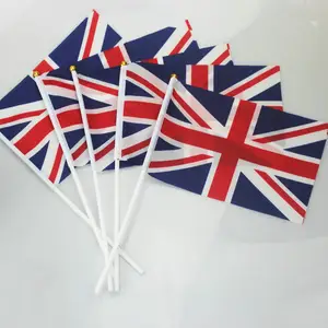 Großhandel englisch vereinigten staaten flagge-Kostenloser Versand England Flagge Europameisters chaft Tisch flaggen Englisch Euro 2020 Hand Waving Stick Großbritannien Hand flaggen