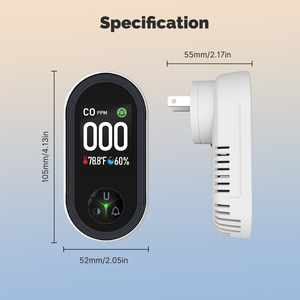 Detektor karbon monoksida MOES layar <span class=keywords><strong>3</strong></span> dalam 1 Plug-in dengan <span class=keywords><strong>Sensor</strong></span> Kelembaban Suhu Monitor CO bawaan peringatan suara Alarm - Product Image 6