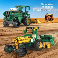 Jouet de construction 5-en-1 transformable : Camion, Moissonneuse-batteuse, Cultivateur, Tracteur, Robot - Briques éducatives programmables en plastique ABS - Cadeau pour enfants