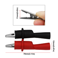 1 Paire de Pinces Crocodiles de Test Rouge et Noir 10A 1000V, Sondes de Testeur Multimètre pour Mesure de Puissance AC/DC