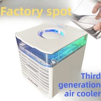 Mini climatiseur de nouvelle génération, modèle de troisième génération, humidification, aromathérapie, portable, alimenté par USB, faible bruit, LED sept couleurs