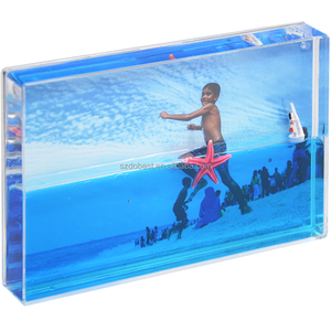 Marcos con temática de mar, accesorios para álbumes de fotos, marcos de fotos con purpurina líquida, adorno de vacaciones con inserto de foto, <span class=keywords><strong>barco</strong></span> flotante - Product Image 6