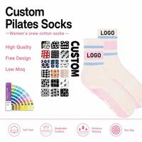 Chaussettes de Pilates unisexes en coton tricoté avec logo personnalisé d'usine OEM, chaussettes de sport standard décontractées, chaussettes antidérapantes de haute qualité pour le yoga