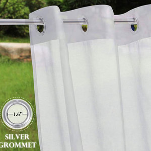 Amity Modern High Quality White Outdoor Terrace Decorative Waterproof Curtain Fabric Transparent Curtain Sheer - Product Image 2