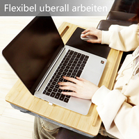Support d'ordinateur portable multifonctionnel 3-en-1 en bambou avec tablette et support de téléphone pour étudiants et joueurs