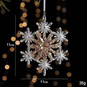 Ornamenti Natalizi Trasparenti in Acrilico a Forma di <span class=keywords><strong>Fiocco</strong></span> di <span class=keywords><strong>Neve</strong></span>, Stampati in 1 Colore, per Decorazioni Albero di Natale e Festività - Product Image 6