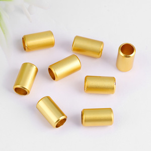 Cuentas de barril chapadas en oro de 6x3x2mm, 7x4x3mm, 8x5x4mm, espaciadores rectos para la fabricación de joyas DIY, pulseras, collares y accesorios. - Product Image 3