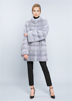 Meilleur manteau de fourrure de vison saphir doux de qualité européenne pour l'hiver manteau de vison blanc vintage pleine longueur