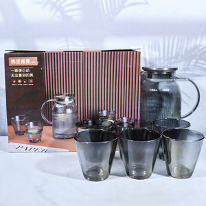 Regalo de negocios Sala de estar Jarra de té para el hogar Olla de agua fría con taza Tetera de vidrio Juego de tetera - Product Image 6