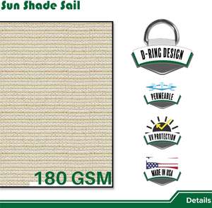 <span class=keywords><strong>Voiles</strong></span> d'ombrage rectangulaires personnalisées en tissu pour mobilier d'extérieur de jardin, patio et restaurant - Product Image 4