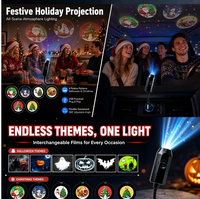 Projecteur USB Rotatif pour Voiture, Lampe de Projection à Motifs pour Noël, Décoration Intérieure de Voiture et Fêtes à Domicile