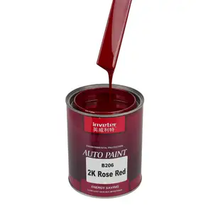 Excellent Weathering Resistance Car Body Paint 2K Car Paint Solid Color Rose Red Top Coat for Car Repair