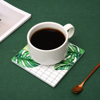 Nouveau dessous-de-verre créatif moderne en céramique, motif petite fleur, réutilisable, rond et carré, isolant thermique, pour tasses et tasses à thé, tapis de bureau, sous-verres et supports
